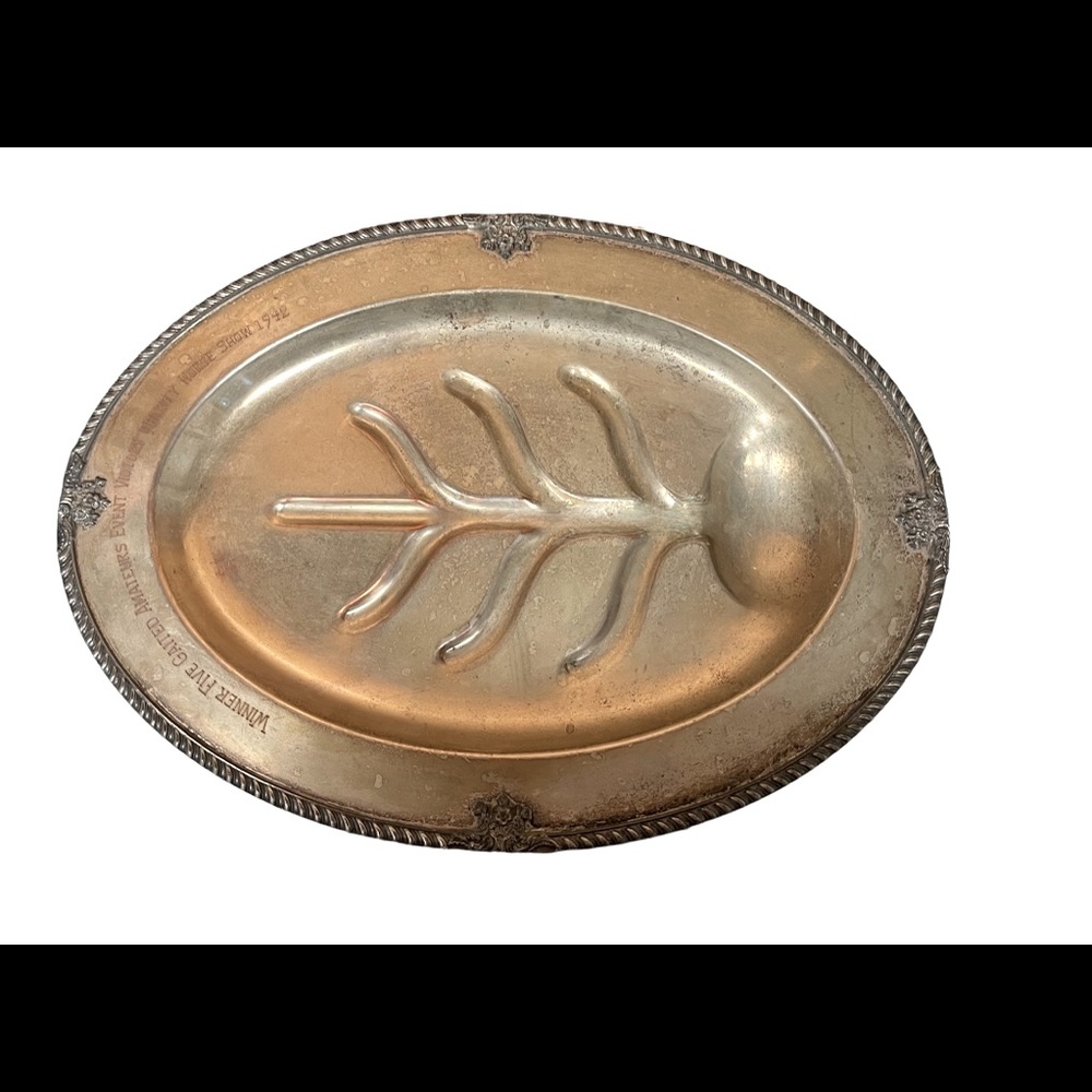 Vintage Oval Silver plate Serving Tray